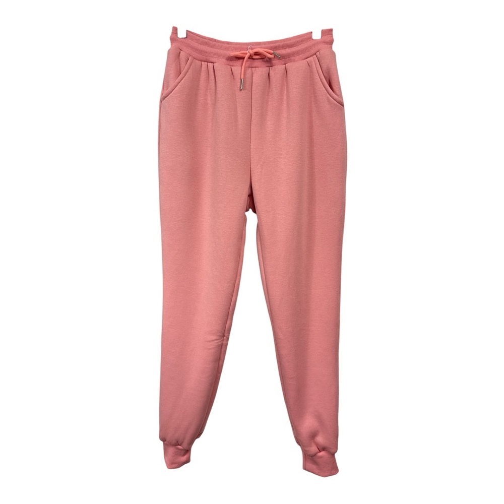 Flygo NEW Women's Small Pull On Jogger Sweatpants Sherpa Lined Pink Pockets